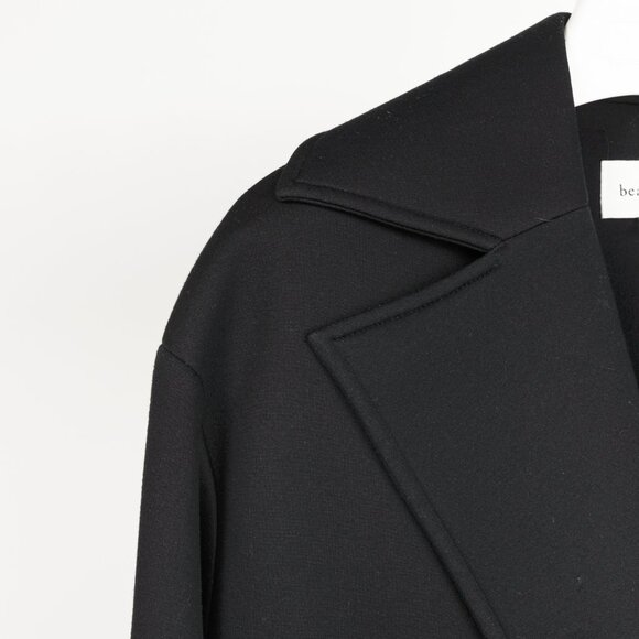 Beaufille Phoenix Black Modal-Neoprene Oversized Wrap Jacket - Picture 5 of 11